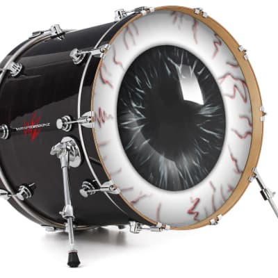 Decal Skin FITS 22" Bass Kick Drum Eyeball Black HEAD NOT INCLUDED image 1
