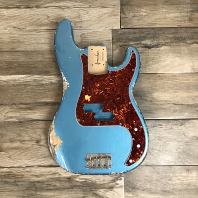 FRANCHIN Jupiter bass guitar body Relic Aged Lake Placid Blue Metallic 100% Nitro Lacquer Alder P-Bass type Made in Italy - Stock piece #20650425 image 4
