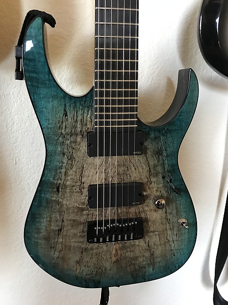 Ibanez Iron Label RGIX27FESM 2015 Foggy Stained Blue With Upgrades