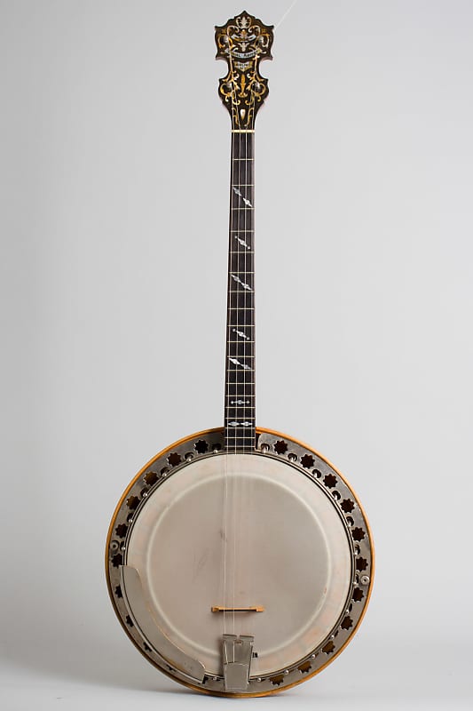 Bruno Royal Artist Style A Tenor Banjo, made by Wm. Lange (1926), original black hard shell case. image 1