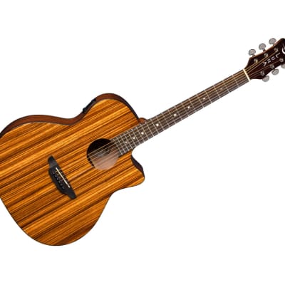 Luna Gypsy Exotic Zebrawood Acoustic/Electric Guitar - Gloss Natural for sale