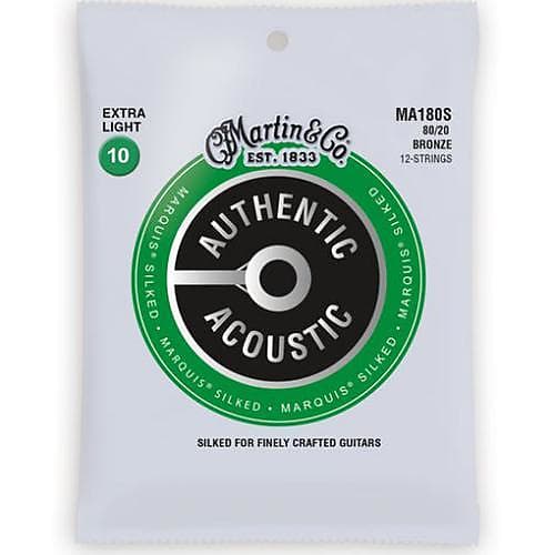 Martin 12 String Extra Light Authentic Acoustic Guitar Strings - Marquis Silked image 1