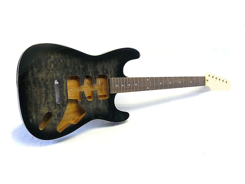 E-Gitarren Bausatz / Guitar DIY Kit ML-Factory® MLS transp. Black Mahagoni/Palisander ohne Hardware image 1