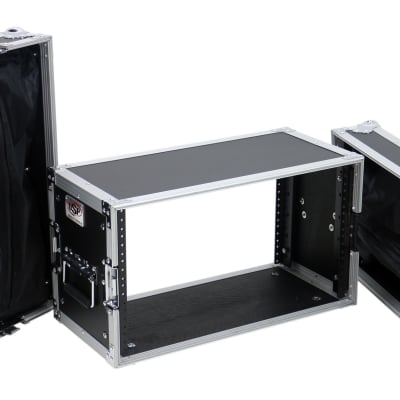 OSP 6 Space 10" Deep ATA Guitar Effects Rack Road Case with Zipper Bags in Lids image 2