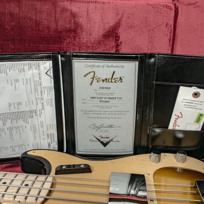 Fender - B2 Vintage Custom '57 P Bass® - Bass Guitar - Time Capsule Package - Maple Neck - Wide-Fade 2-Color Sunburst - w/ Hardshell Case - x4357 image 12