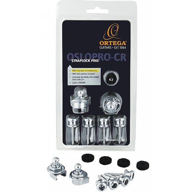 ORTEGA OSLOPRO-CR Strap Lock inkl. 2 Schrauben/Pin-Paar, chrome image 1