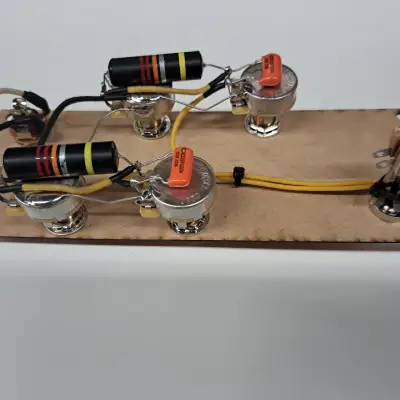 LP Style 3-way Electric Guitar Wiring Harness w/Bumblee Caps - Free USA Shipping for sale