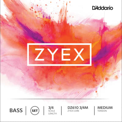 D'Addario Zyex Bass String Set, 3/4 Scale, Medium Tension image 1