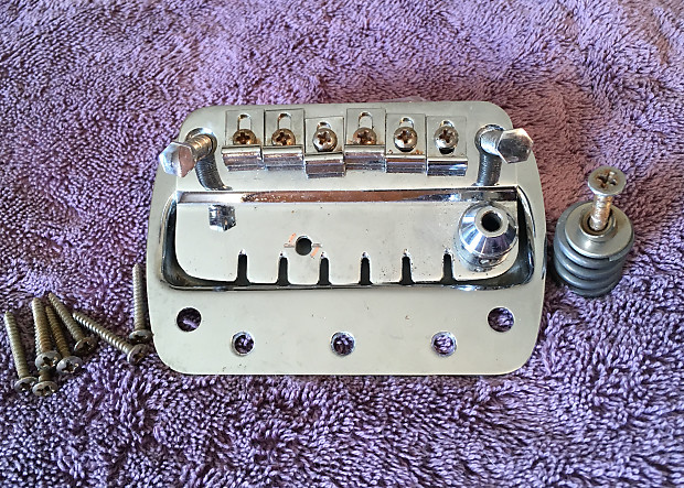 Rare Vintage 1960s 1970s Fender Bronco Guitar Bridge Original Fullerton USA part COMPLETE