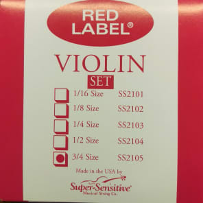 Super-Sensitive 2105 Red Label 3/4 Size Violin Strings