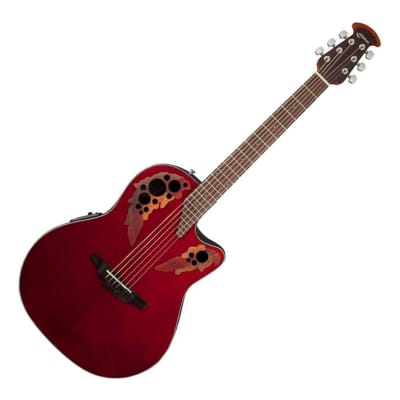 Ovation Celebrity Elite Super Shallow Body Ce48 RR Ruby Red Electric Acoustic image 1