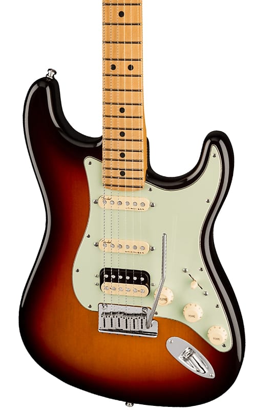 Fender American Ultra Stratocaster HSS Electric Guitar Maple FB, Ultraburst image 1
