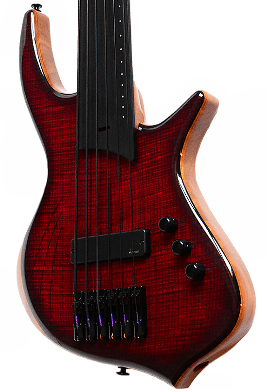 Cortex Bass Napoléon 6 String Fretless - Ash Top in Translucent Red Sunburst image 1