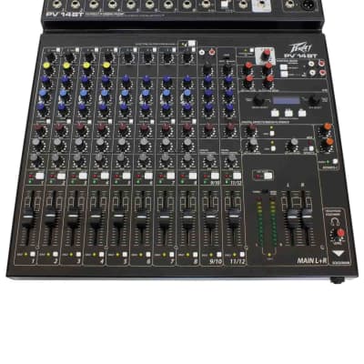 Peavey PV 14 BT 120US Compact 14 Channel DJ Mixer with Bluetooth image 1