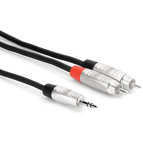 Hosa - HMR-010Y - 3.5 mm TRS to Dual RCA Pro Stereo Breakout Cable - 10 ft. image 1
