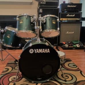 Yamaha Stage Custom Standard Drum Kit 90 s Matte Green Laquer Reverb