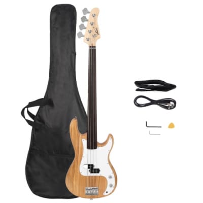 Glarry Fretless Precision Bass 2021 Burlywood image 1
