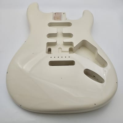 4lbs 1oz BloomDoom Nitro Lacquer Aged Relic Vintage White HSS S-Style Vintage Custom Guitar Body image 3