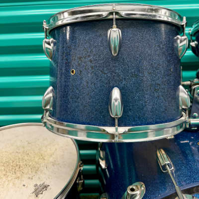 ⚡️Vintage Whitehall 4-Piece Drum Set 20" /12" / 13"/16" Made In Japan -Blue Sparkle⚡️ image 2