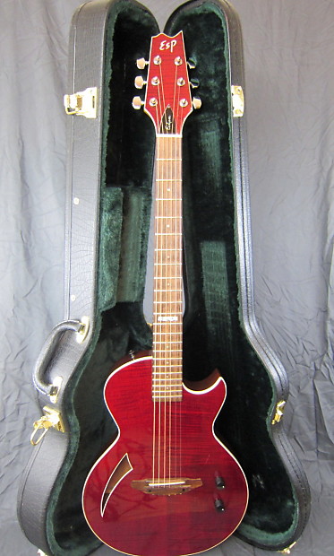 RARE 1998 ESP Japan Eclipse Semi Hollow Acoustic Trans Red