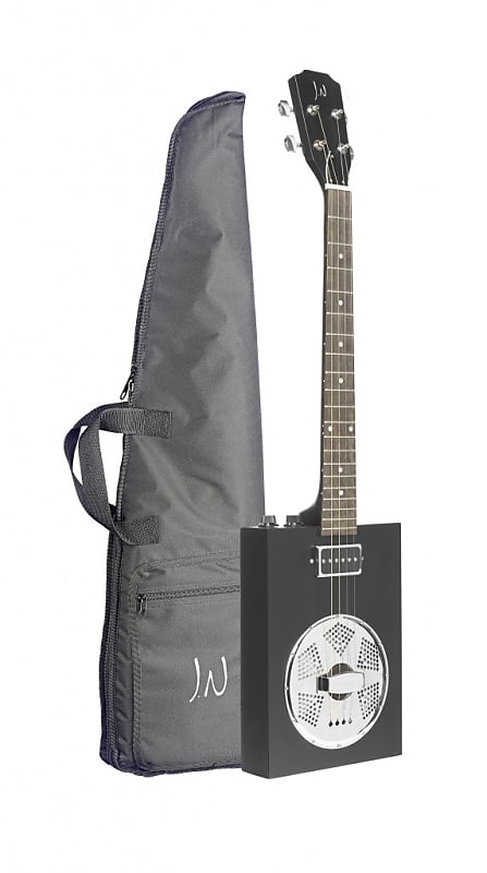J.N. Guitars 4 String Cigar Box Acoustic/Electric Resonator Guitar w/ Gig Bag (CASK-PUNCHCOAL) - Cask Coal image 1