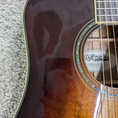 D'Angelico Premier Delancey Dreadnought Size Acoustic Electric Guitar, Sunburst image 5