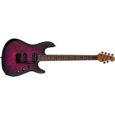 Sterling by Music Man Richardson6 Guitar, Poplar Burl, Cosmic Purple Burst Satin image 1