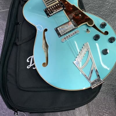 D’Angelico New York DAPSSOTCTCB Premier Blue Hollow Body Electric Guitar 6 String w/ Soft Case image 5