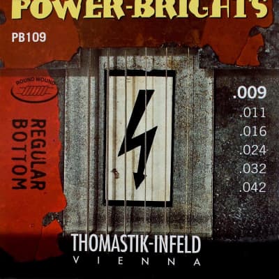 Thomastik-Infeld	PB109 Power Brights Regular Bottom  ElectricGuitar Strings; gauges 9-42