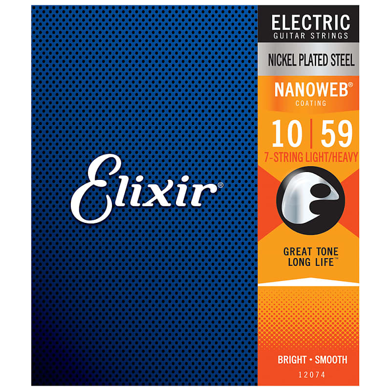 サントリー - エガワ Elixir NANOWEB Nickel Electric — 7-String 12074 Light/Heavy