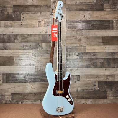 Fender Gold Foil Jazz Bass 4-string Bass Guitar - Sonic Blue *Factory Blem* image 2