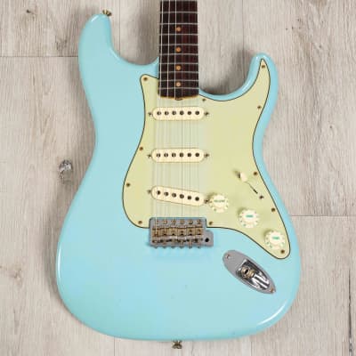 Fender Custom Shop '64 Strat Journeyman Relic Guitar, Faded Aged Daphne Blue