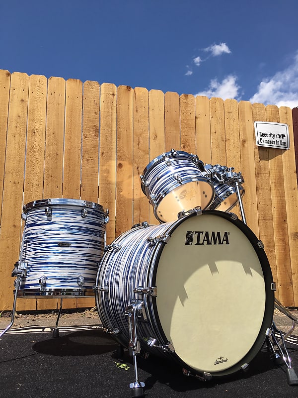 Tama  Starclassic all Maple series || Blue & White Oyster wrap|| 4pc Shell Pack || 22"/10"/12"/16" image 1