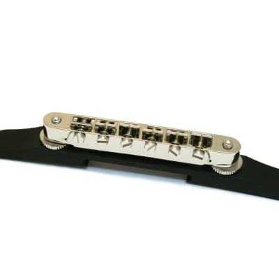 Genuine Gretsch Nickel-Ebony Adjusto-Matic II AOM Guitar Bridge 006-0884-000 image 2
