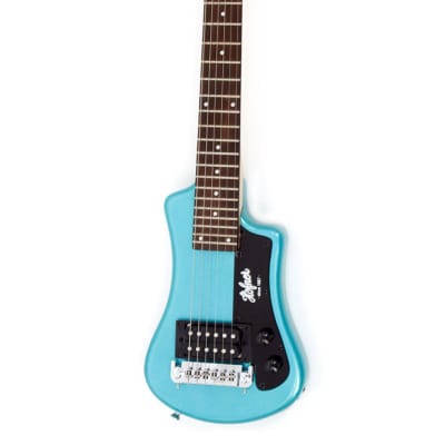Hofner Shorty Electric Travel Guitar w/Gig Bag - Blue - Used image 3