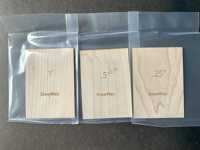 StewMac Bass Guitar Neck Shims Maple Blank Neck Shims Reverb