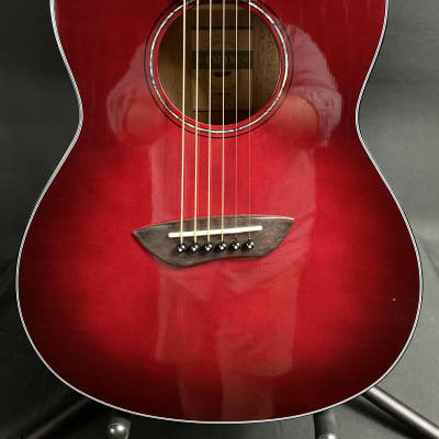 Yamaha CSF1MCRB Parlor Acoustic-Electric Guitar Crimson Red Burst w/ Gig Bag image 2