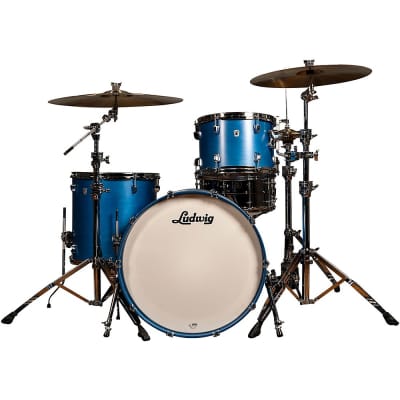 Ludwig NeuSonic 3-Piece Fab Shell Pack With 22" Bass Drum Satin Royal Blue image 1