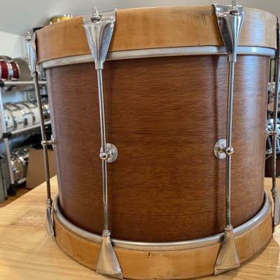 Slingerland Marching Tom  70s Mahogany shell and maple hoops image 2
