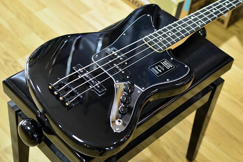 Fender Limited Edition Blackout Jaguar Bass, Black, Electric