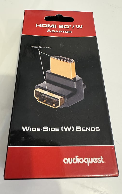 Audioquest HDMI Adapter - 90º Right Angle Wide-Side (W) - 69-051-01  			