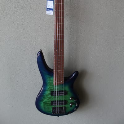Brand New Ibanez Standard SR405EQM 5 (Five) String Electric Bass Guitar - Surreal Blue Burst Gloss for sale