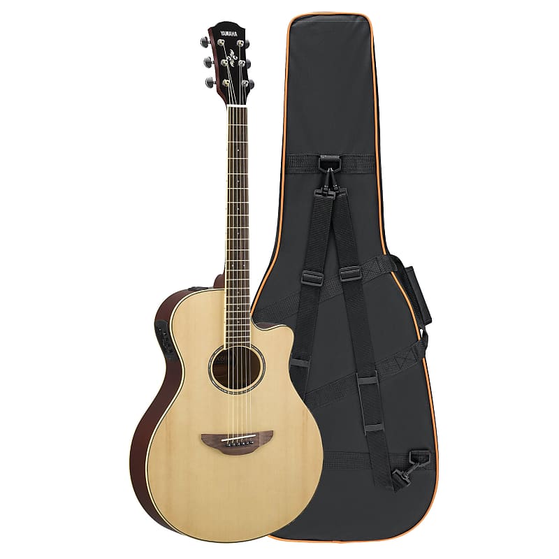 Yamaha APX600NA Thinline Acoustic-Electric Guitar (Natural) Bundle with Gig  Bag