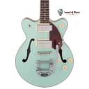 Gretsch G2655T-P90 Streamliner Center Block Jr. Double-Cut P90 with Bigsby - Two-Tone Mint Metallic & Vintage Mahogany Stain