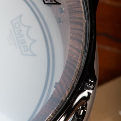 Seven Six Drum Company 4x14  Vented Zebrawood Piccolo Custom Snare Drum 2022 Zebra Gloss Polyester image 5