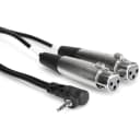 Hosa Technology Stereo Mini Angled Male to Two 3-Pin XLR Female Y-Cable - 5'