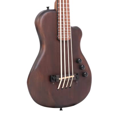 Gold Tone ME-Bass/L Mahogany Top 23-Inch Scale Solid Body Microbass with Padded Gig Bag For Lefty image 1