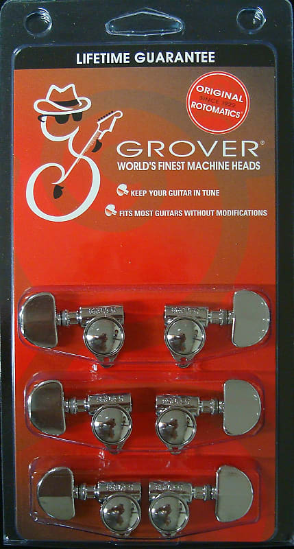 Grover 102CV Original “Milk Bottle” style Rotomatic Tuners 3 +3 Chrome Finish image 1