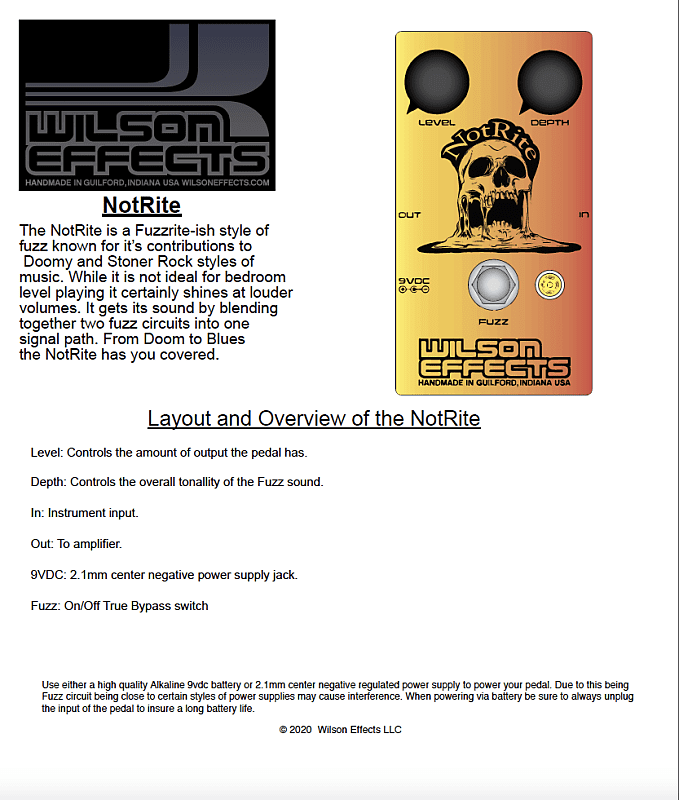 Wilson Effects NotRite | Reverb