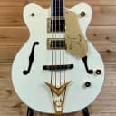 Gretsch G6136B-TP-AWT White Falcon Tom Peterson Signature Electric Bass - Aged White USED
